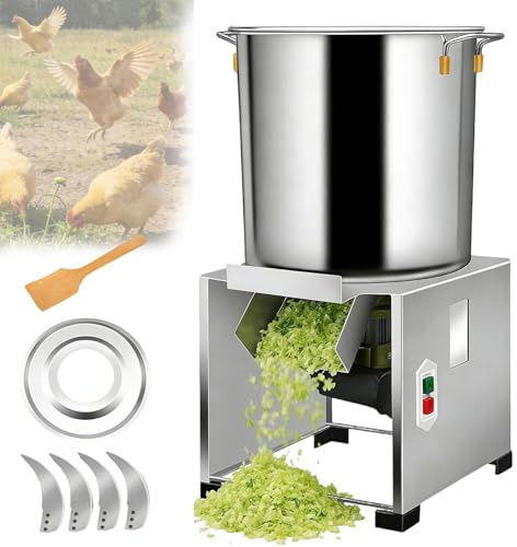 Hachoir À Légumes Professionnel 304 Inox - 4 Lames Haute Vitesse 3500t/min, Broyeur Pour Alimentation Animale, Découpeur De Légumes Pour Élevages Et Exploitations(1000W)