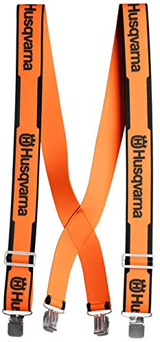 Husqvarna Tirantes para pantalones de motosierra con clips de metal, naranja, Taille unique