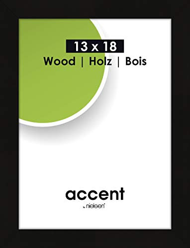 Nielsen Accent Holz Bilderrahmen Accent Wood, 13x18 cm, Schwarz
