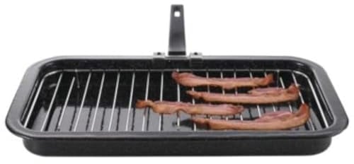 Lakeland Enamel Grill Pan & Rack Large - Black