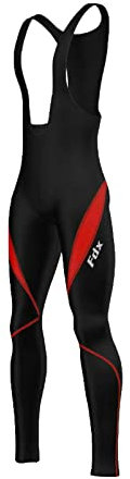 FDX - Salopette Lunga per Ciclismo da Uomo, con Pettorina, Termica e Imbottita, per l'inverno