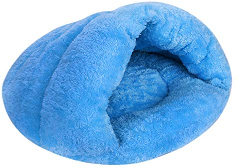 ITODA Hundehütte Haustier Schlafsack Bettchen für Hund Katze Welpe Hundehöhle Katzenhöhle Verdicktes Hundebett Weiches Katzenbett Schlafplatz für Zuhause Hundehaus Katzenhaus Blau