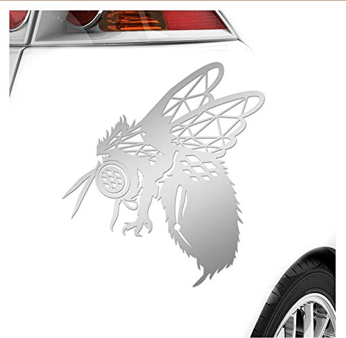 Kiwistar - Autoaufkleber - Biene Polygon Hummel - Silber - 60x60cm - Heckscheibe Auto Aufkleber wetterfest für Kfz LKW Mofa Truck - Sticker außen selbstklebend Tuning Zubehör für Fenster Fahrzeug