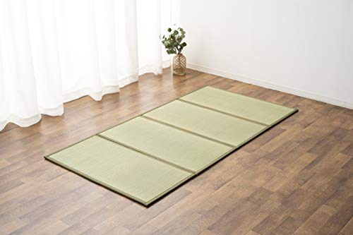 EMOOR Japanische Tatami Matte, 140 x 200cm, Natürliches Igusa Binsengras (Ungefärbt), Faltbare Igusa-Matratze, Japanische Futon Boden schlafen Area Teppich Meditation Yoga Zen