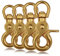 Ganzoo © Scheren-Karabiner Haken mit Dreh-Gelenk/Dreh-Kopf für Hunde-Leine/Hals-Band 4er Set, legierter Stahl 61 mm Länge, auch für Paracord 550 / Schlüssel-Anhänger, Farbe: Gold