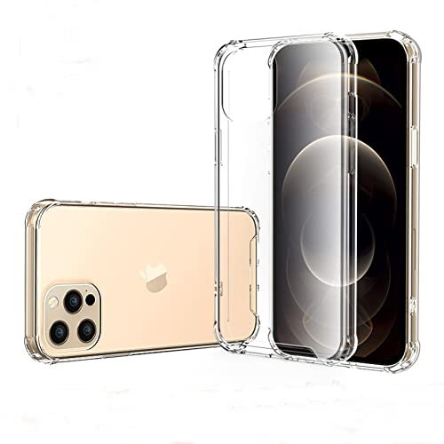 Hually Case for iPhone 12 Pro Max (6.7 inch), Premium Ultra Slim Flexible,Shockproof with Hard PC Back and Air Cushion Cover for iPhone12 Pro Max - Crystal Clear