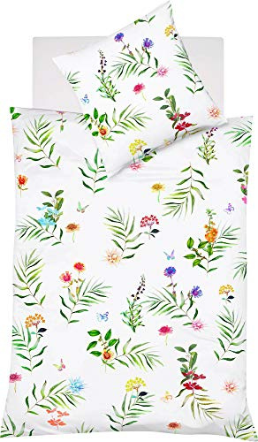 fleuresse Wendebettwäsche Mako-Satin bunt Größe 155x220 cm (80 x 80 cm)