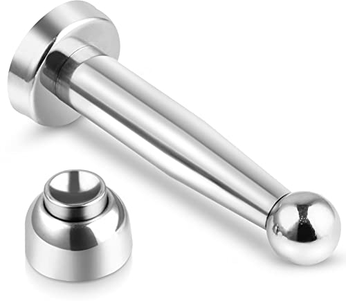 KOLAKO Magnetischer Türstopper, 15,2 cm lang, für Sockelleisten, Wand-Bodenmontage, robust, gebürsteter Edelstahl-Soft-Catch-Magnet-Türstopper, Silber, 1 Stück