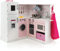 COSTWAY Cucina Giocattolo per Bambini in Legno, Mini Cucina Angolare per Bambini con Luci e Suoni Interattivi e Accessori per Cucina, Ideale per Bambini Più di 3 Anni, Rosa