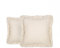 Highams Cushion Covers Faux Linen Frill, Throw Pillow Chair Soft Cushion Covers 45 x 45 Sofa Seat Cushions Luxury Decorative Sofa Cushions, 2 Pack Beige