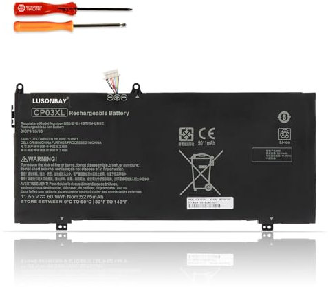 LUSONBAY CP03XL 929066-421 929072-855 TPN-Q199 Batterie de Rechange pour Ordinateur Portable HP Spectre X360 13-ae000 13-ae006no 13-ae001ng 13-ae049ng 13-ae013dx 13-Ae0. 11dx 13t-ae000 13t-ae012dx
