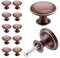 Kyrio Boutons de Porte,Boutons de Tiroir,Bouton de Meuble, Rond Boutons d'armoire,Boutons de laiton antique, Vintage Chic Poignées, Boutons de Placard pour Cuisine Chambre (12, Bronze rouge)