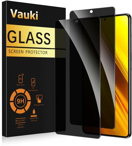 Vauki Protector Pantalla Privacidad para Xiaomi Poco X3 NFC/X3/X3 Pro 2 Piezas,Cristal Templado Anti Espía,Anti-Espía Vidrio Película,9H Dureza,Anti-Arañazo,Sin Burbujas,Privacy Screen Protector