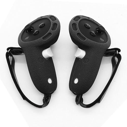BeisDirect VR Touch Controller-Griffabdeckung für Meta Quest 3, Silikon-Griffabdeckung für Meta Quest 3, Zubehör, Anti-Wurf-Griff, Schutzhülle mit verstellbarer Handschlaufe (schwarz)