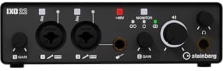 Steinberg IXO22 2x2 USB 2.0 Audio Interface with Dual Mic Preamps - Black - Includes Cubase AI and Cubasis LE Software Bundle