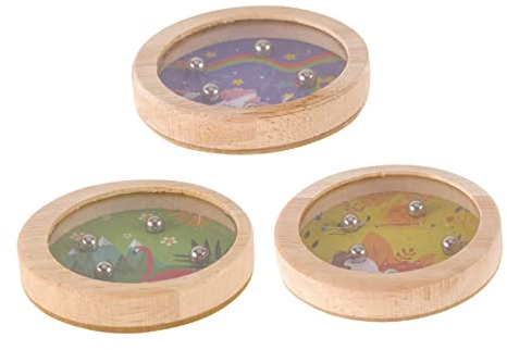 UPKOCH 3st Palm-Balance-Spiel Denksport-Spiel Labyrinth Puzzles Perlen Fidget Slug Spielzeug Klassisch Labyrinth-Puzzle-Spiel Magnetische Labyrinthtafel Holzperlen Stahl Kind Handheld