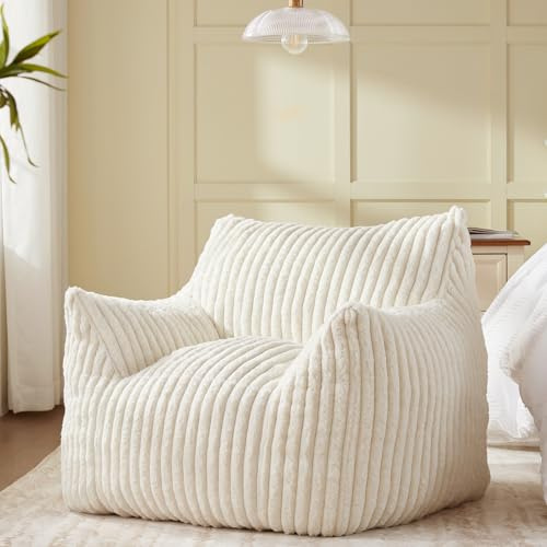 Achicsofar Bean Bag Chair for Adults Teens, Comfy Faux Fur Beanbag Armchair