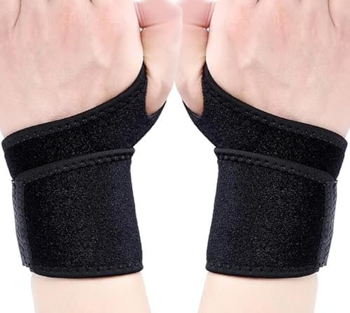 KAV Power Weight Lifting Wrist Wraps – Neoprene Gym Training Straps for Wrist Support – Adjustable, One Size Lifting Straps Fits All – Ideal for Powerlifting, Strength Training - 2 Pack
