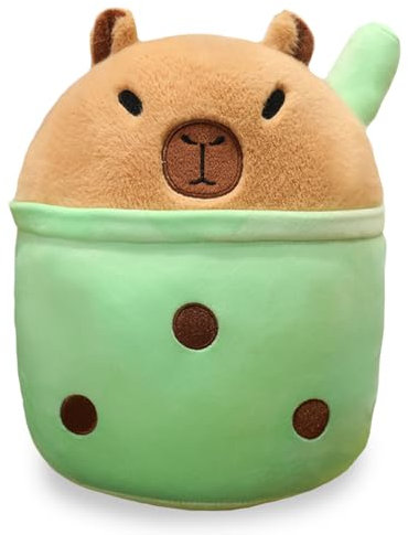 FOPSDGN Capybara Plush Toy, 30cm Milk Tea Cup Capybara Stuffed Animal, Cute Animal Capybara Teddy Toy, Easter Gifts for Kids, Capybara Pillow Gift for Boys Girls