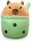 FOPSDGN Capybara Plush Toy, 30cm Milk Tea Cup Capybara Stuffed Animal, Cute Animal Capybara Teddy Toy, Easter Gifts for Kids, Capybara Pillow Gift for Boys Girls