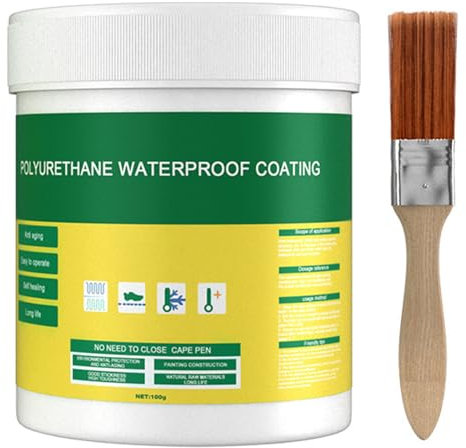 Transparent Waterproof Coating Agent with Brush, Clear Waterproof Sealant, Invisible Paint - For Bathroom, Kitchen, Garden, Roofs, Walls (100g)