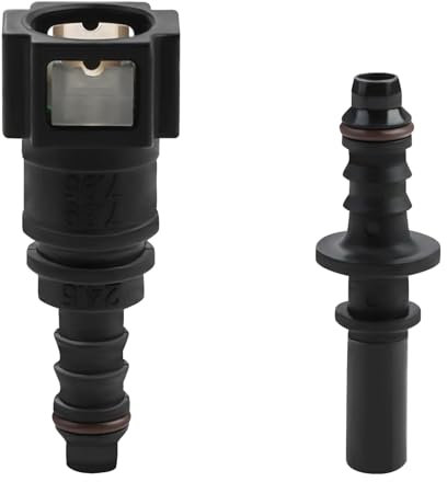 DONOONIS Raccord Tuyau de Carburant, 7.89 à 8mm, Noir, Connecteur de Tuyau de Carburant Droit Femelle, Raccord ID8 pour Kit de connecteur de coupleur à dégagement Rapide de Tube
