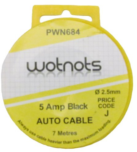Pearl PWN684 5A 7m Single Wiring Cable - Black