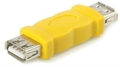 USB 2.0 A Female to A Female Coupler Converter Adapter Connector Joiner Cable Yellow