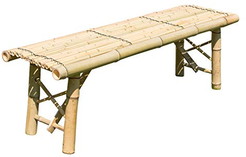 Homestyle4u Bambou de Jardin Banc de terrasse en Bois, Nature, Petite