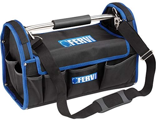 Fervi 0390 Borsa Porta Utensili, 400M, Ciano/Nero
