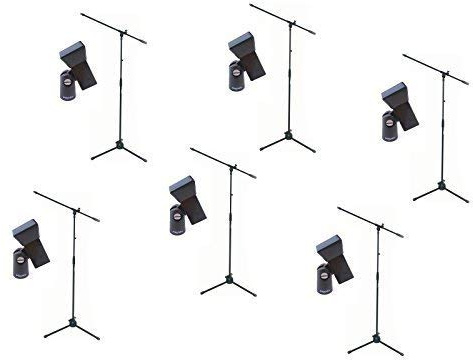 Proel RSM180 + Proel APM30 - Bundle 6 aste microfoniche RSM180 con pinza porta-microfono APM30, Nero - Bundle (RSM180 x 6 + APM30 x 6)