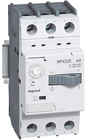 Disjoncteur moteur MPX3 32S - réglage thermique 4A à 6A - pouvoir de coupure 100kA en 415V