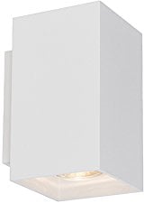 Qazqa - Design Moderne Wandleuchte quadratisch weiß - SandyI 2-flammig I Wohnzimmer I Schlafzimmer I Up & Down - Stahl Rechteckig - LED geeignet GU10