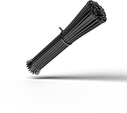 HeiKab 100 Kabelbinder 300 x 4,8 mm - UV-Beständig - Mindestzugfestigkeit 220 N / 22,4 kg - Schwarz -