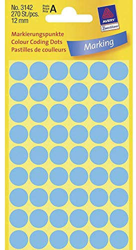 AVERY Zweckform 3142 Markierungspunkte, Durchmesser 12 mm, blau