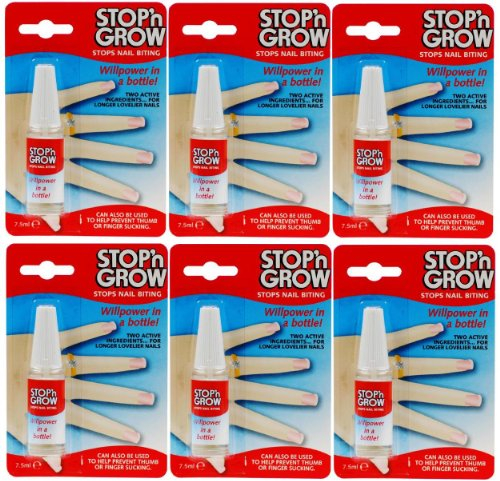 Stop n Grow Stops Nail Biting Deterrent 7.5ml - 6 Pack