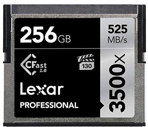Lexar 256GB Professional 3500x CFast 2.0 Memory Card for 4K Video Cameras, Up to 525MB/s Read, Up to 445MB/s Write Speed