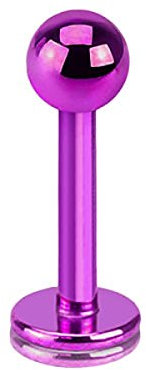 Piercingfaktor Piercing Stab Stecker Lippenpiercing Lippe Monroe Labret Lippen Ohr Tragus Helix Stud mit Kugel Innengewinde 1,2mm x 6mm x 3mm Lila