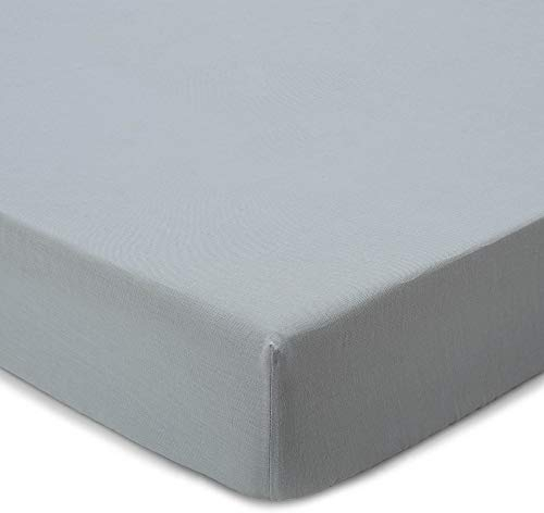 URBANARA Spannbettlaken Toulon 200x200 cm bis 25 cm Steghöhe I 100% europäisches Leinen Made in Portugal Oeko Tex Zertifiziert I Atmungsaktiv & Temperaturregulierend mit Gummizug I Grüngrau