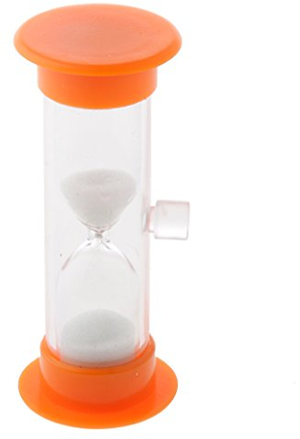 Gazechimp 3 Minuten Sanduhr Zahnputzuhr mit Saugnapf, aus Acryl & Glas & Sand, Timer für Kochen, Maske, Yoga, Spielen, Zähneputzen, usw. - Orange