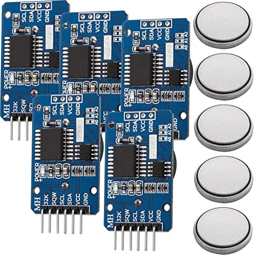 AZDelivery 5 x Real Time Clock RTC kompatibel mit DS3231 I2C Echtzeituhr kompatibel mit Arduino und Raspberry Pi inklusive E-Book!