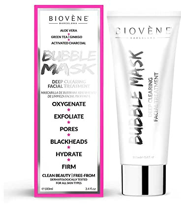 Biovene Bubble Mask, feuchtigkeitsspendende und nährende Gesichtsmaske, entfernt Schmutz und reinigt Poren, 100ml