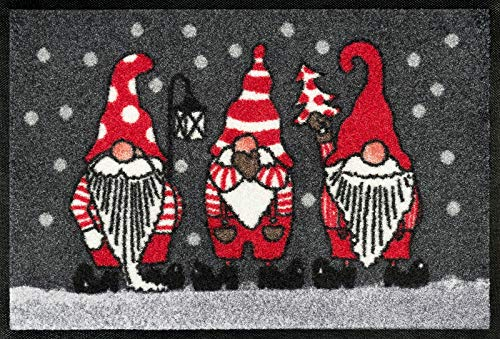 wash+dry Fußmatte, Winterzwerge 40x60cm, innen und außen, waschbar