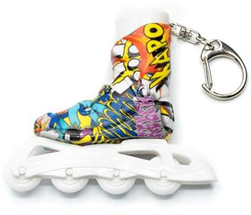 Miniblings Rollschuh Schlüsselanhänger Inlineskates Rollerskates Sport Skate bunt Grafitti - Handmade Modeschmuck I I Anhänger Schlüsselring Schlüsselband Keyring