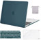 MOSISO Compatible with MacBook Air 13 inch Case M1 2021 2020 2019 2018, Hard Shell for MacBook Air M1 Case 13.3 inch A2337 A2179 A1932 & Keyboard Cover & Screen Film & Storage Bag, Deep Teal