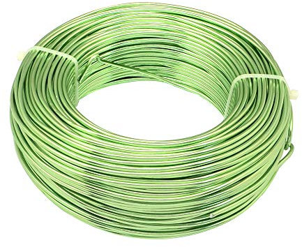 Pandahall - Filo di alluminio da 55 m, spessore 2 mm, spessore 12 mm, per lavori manuali fai da te e creazione di gioielli (verde chiaro)