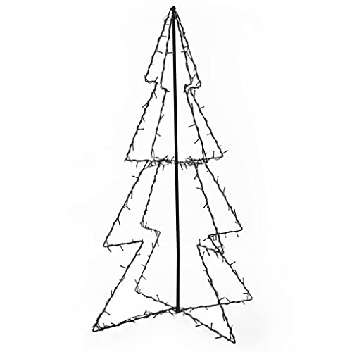 vidaXL Weihnachtsbaum 160 LEDs Innen Außen Pyramide Christbaum Metallbaum Weihnachtsdeko Lichterpyramide Deko Weihnachten 78x120cm Metall