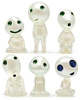 Principessa di Mononoke,6 Pcs Figurine di Elfi Degli Alberi,Principessa Mononoke Kodama,Maestoso E Carino, Utilizzato per Decorazioni Interne Ed Esterne di Casa e Giardino (6)