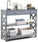 COSTWAY Mesa Consola Mesa de Salón con Cajón y Estantes Escritorio para Entrada Sala de Estar Dormitorio Oficina 100 x 30 x 80 cm (Gris)