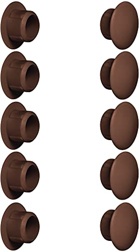 cyclingcolors 10x tappo chiusura plastica nero bianco grigio marrone mobili inserto cappuccio copriforo fori (Ø5mm / marrone RAL 8014)